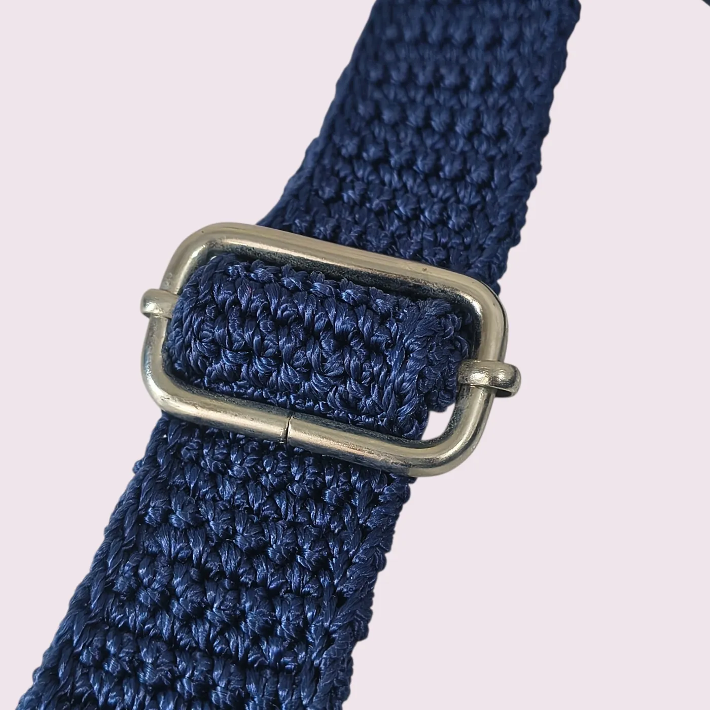 Crochet Shoulder Bag | Tas Bahu Rajut — Navy Charm — tampilan 5