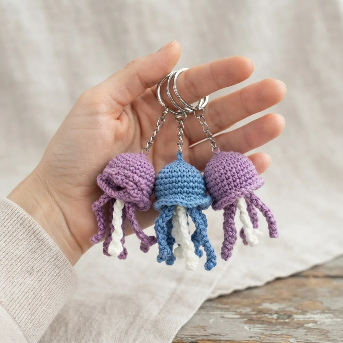 Jellyfish Keychain — tampilan 3