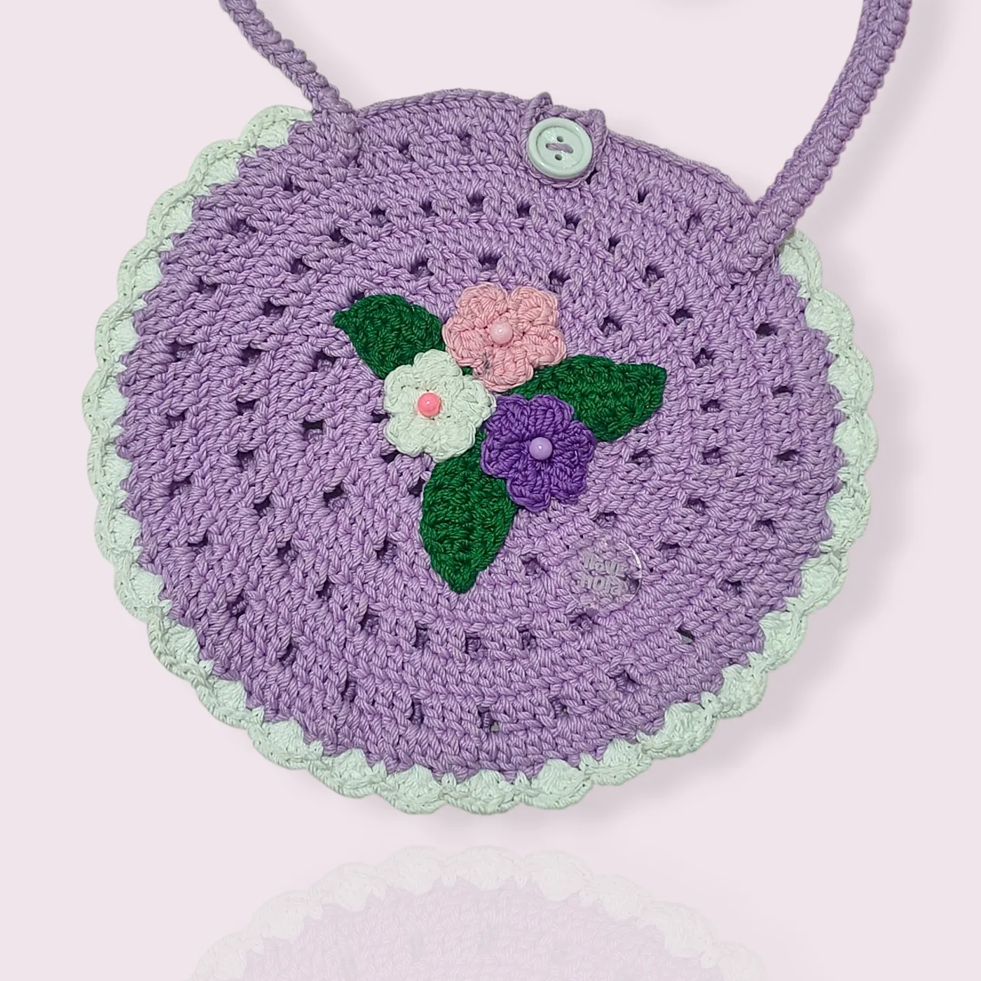 Mini Sling Crochet | Tas mini selempang rajut - Petal Round Bag — tampilan 2