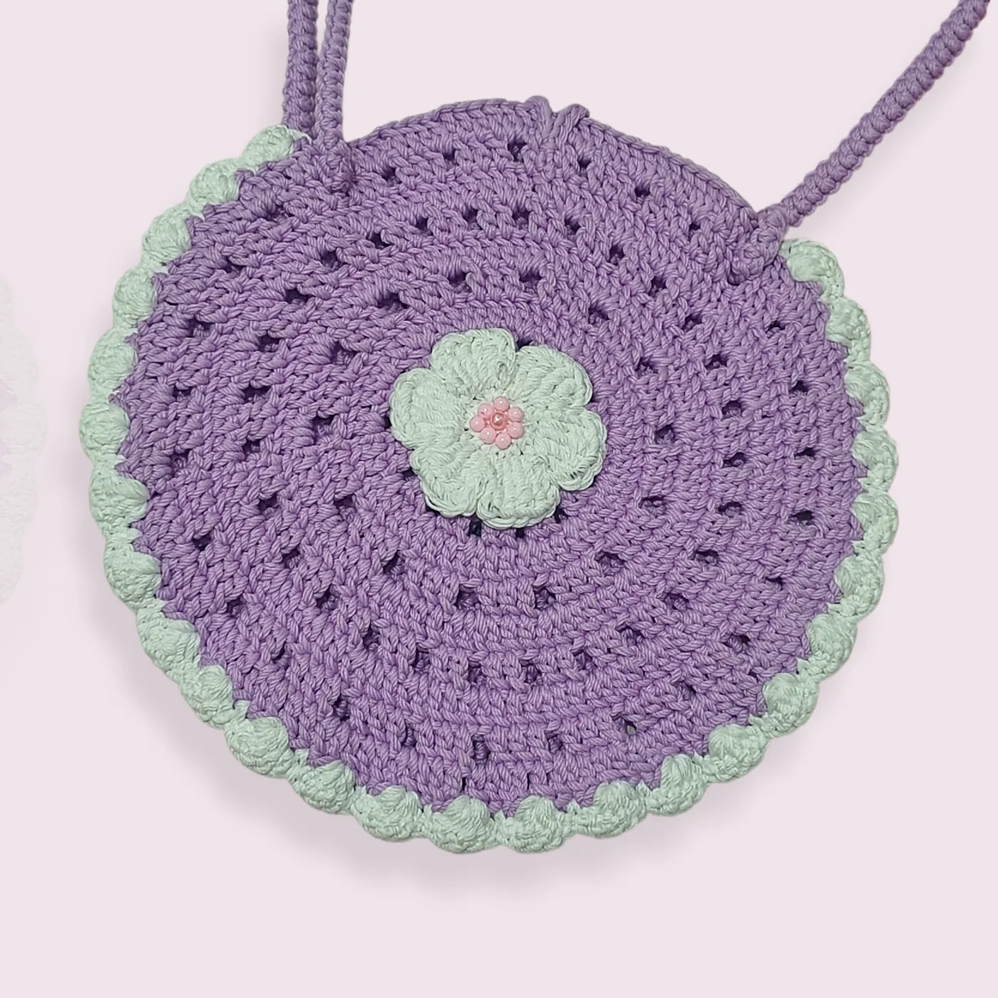Mini Sling Crochet | Tas mini selempang rajut - Petal Round Bag — tampilan 3