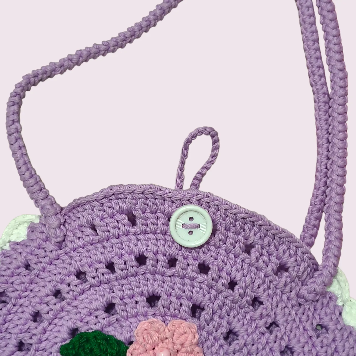 Mini Sling Crochet | Tas mini selempang rajut - Petal Round Bag — tampilan 4