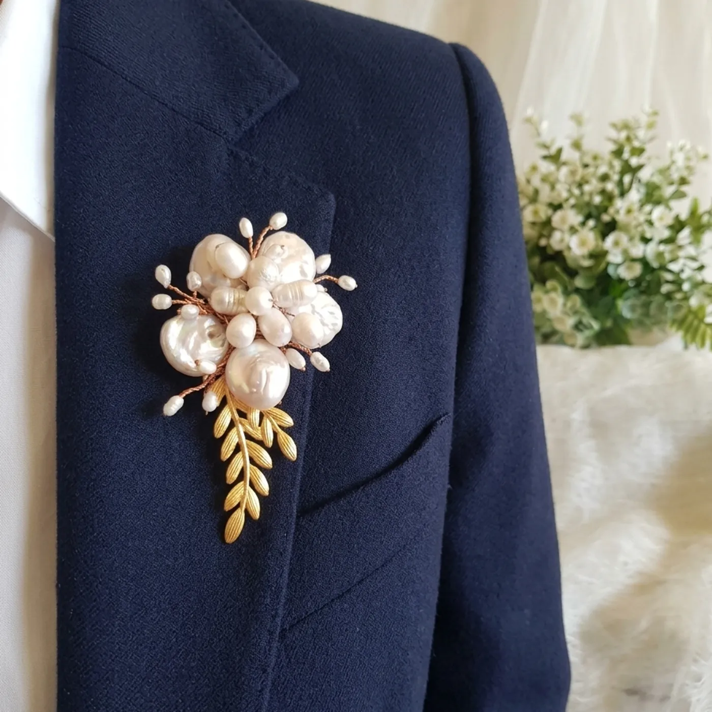 Bros Mutiara Baroque Gold – Marashima Handmade — tampilan 2