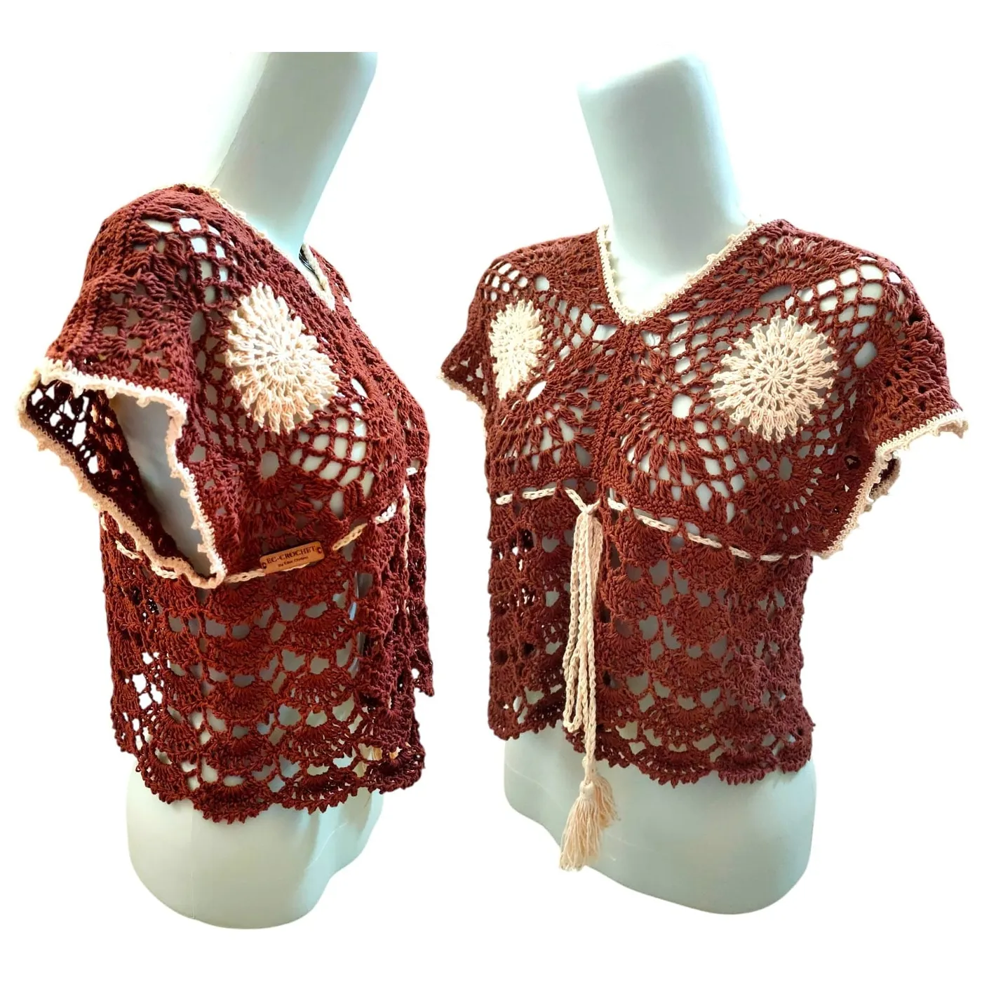 Crop Top Rajut - Walnut — tampilan 2
