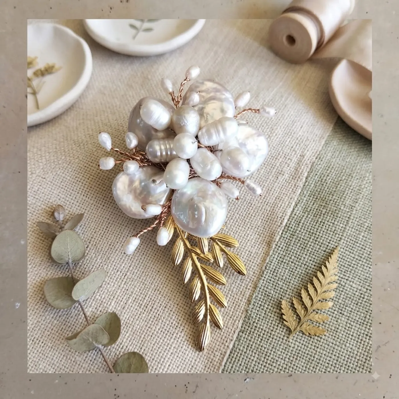 Bros Mutiara Baroque Gold – Marashima Handmade — tampilan 2