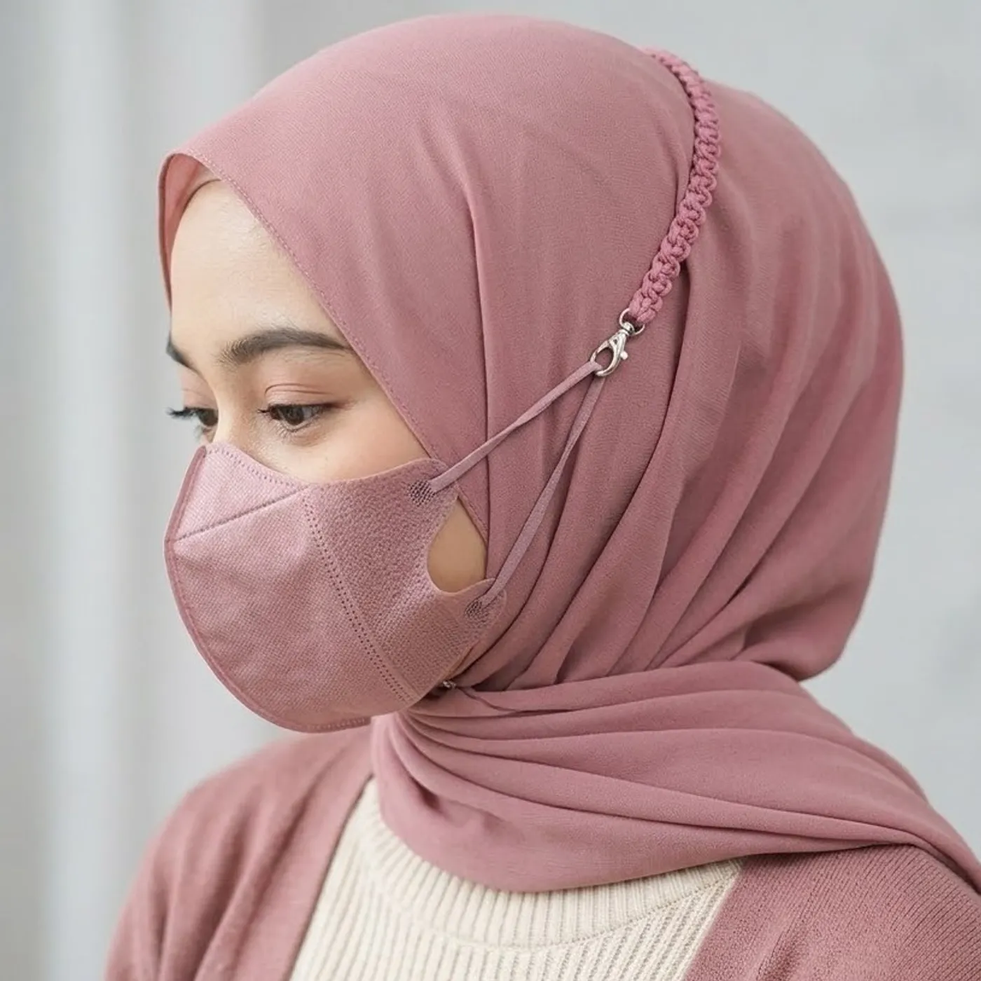 Crochet mask connector | Konektor tali masker rajut — Sofcent (+1pc mask) — tampilan 5