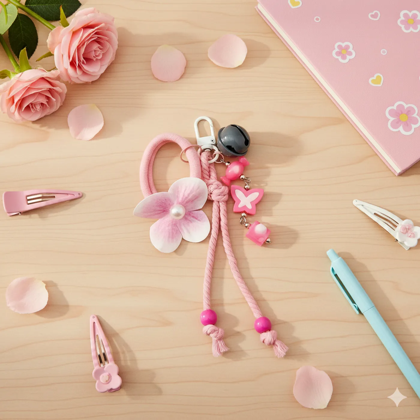 MHC Gantungan Kunci Tas- Blossom Charm- pink cantik — tampilan 4