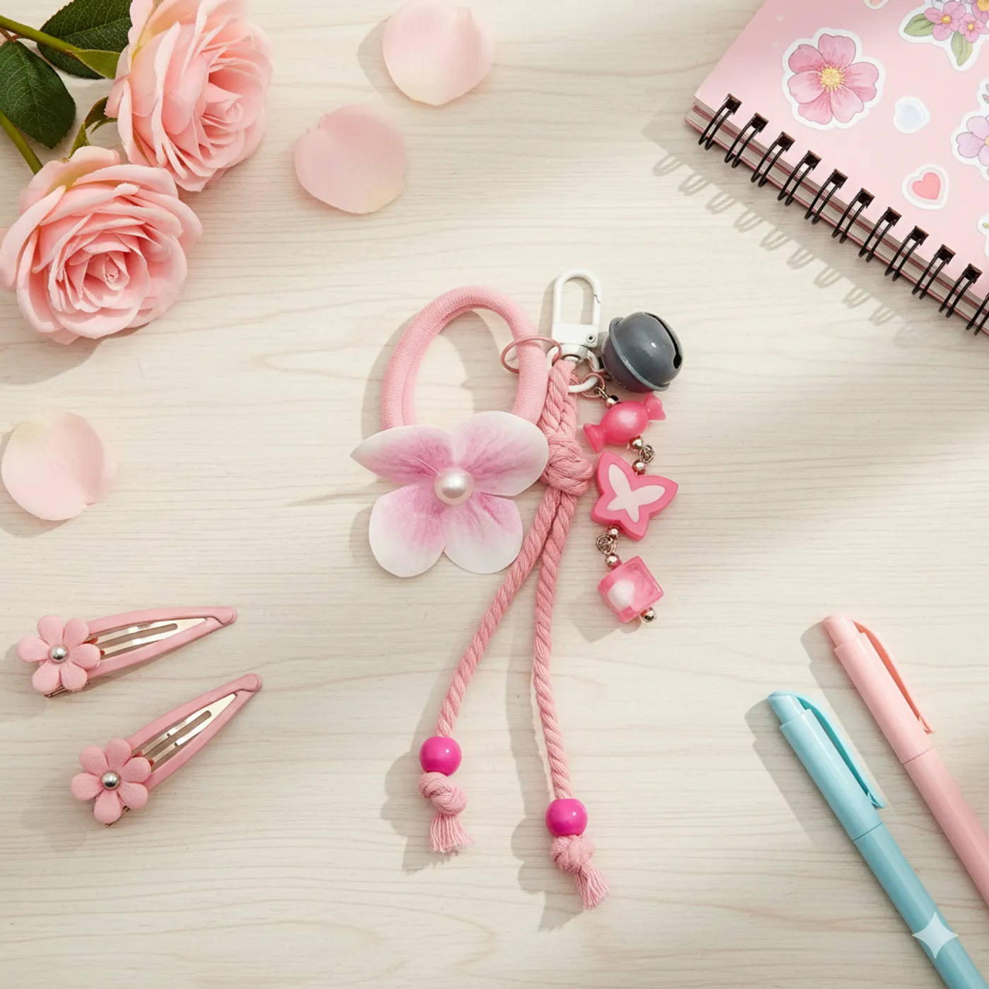 MHC Gantungan Kunci Tas- Blossom Charm- pink cantik — tampilan 2