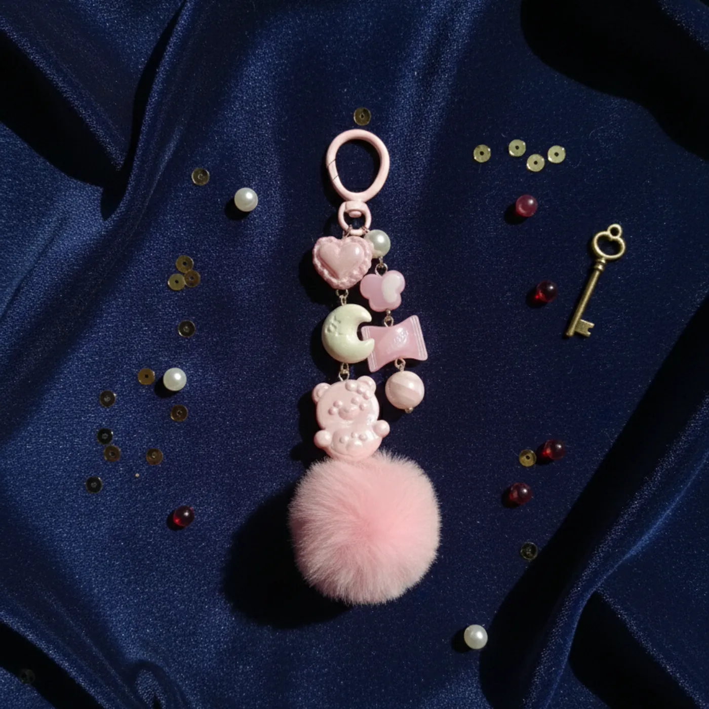MHC Gantungan Kunci tas Bear Gemesh PINK — tampilan 2