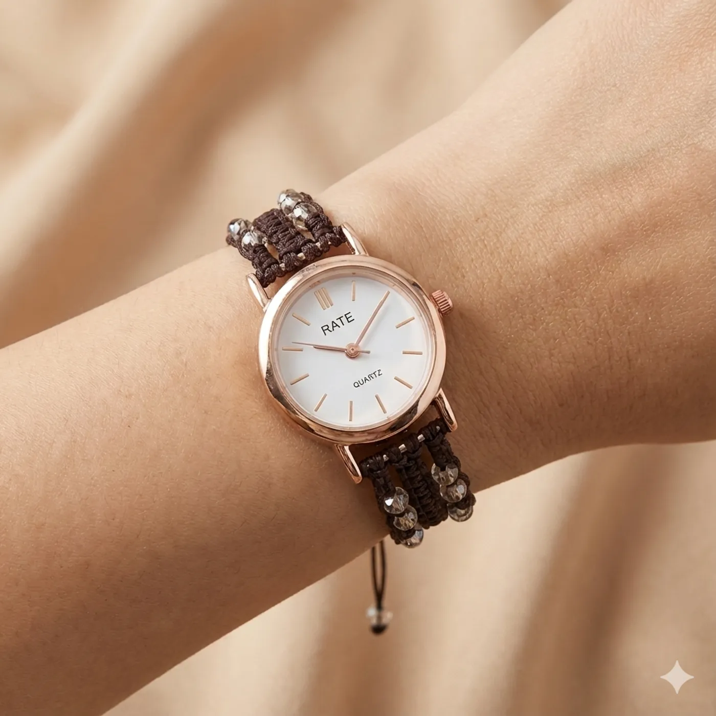 Jam Tangan Manik Serut | Beaded Watch - Mocha Loop — tampilan 4
