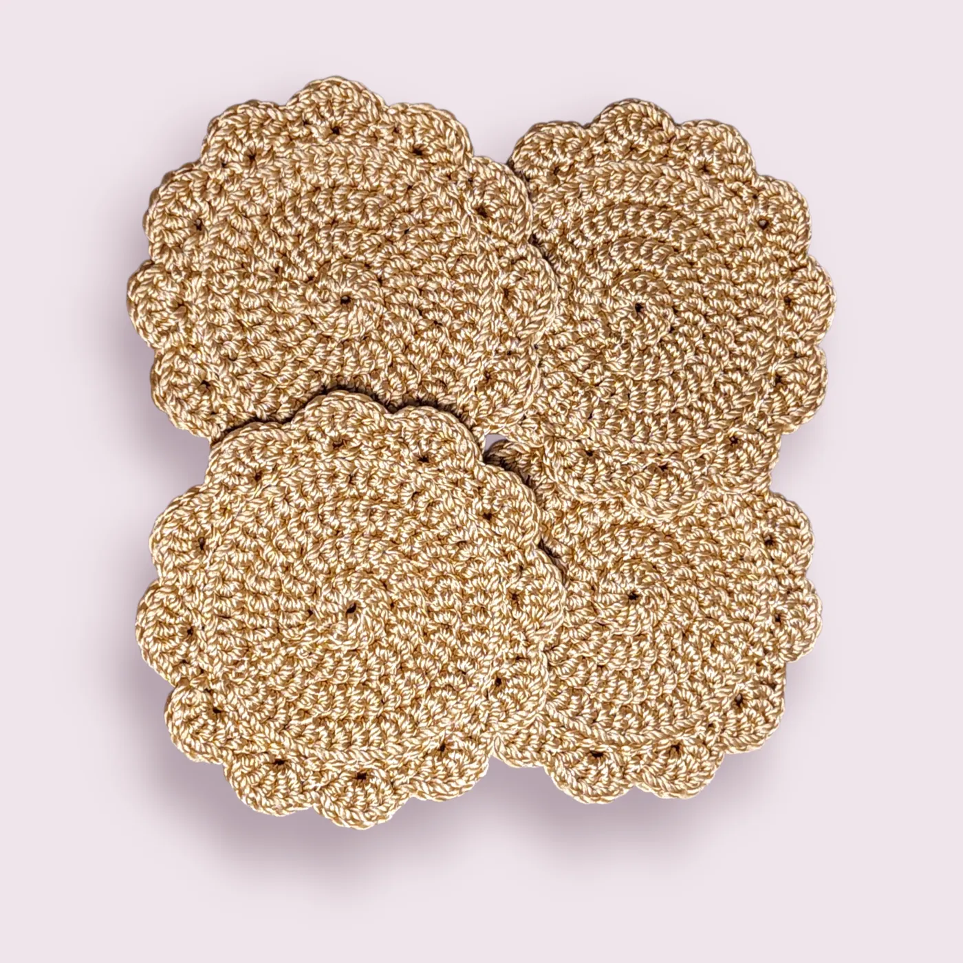 Coaster Crochet | Tatakan Gelas Rajut - Krem — tampilan 3