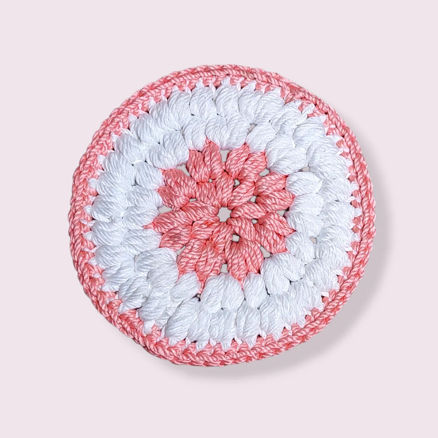 Coaster Crochet | Tatakan Gelas Rajut - Peachy Round — tampilan 4