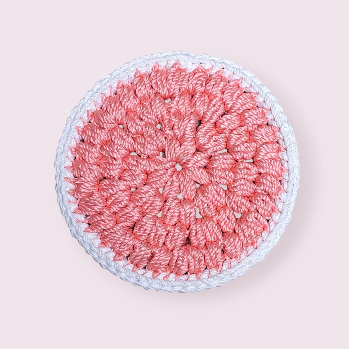 Coaster Crochet | Tatakan Gelas Rajut - Peachy Round — tampilan 7