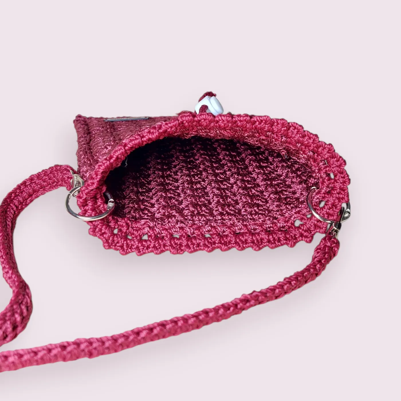 Tas Selempang Rajut - Maroon — tampilan 4