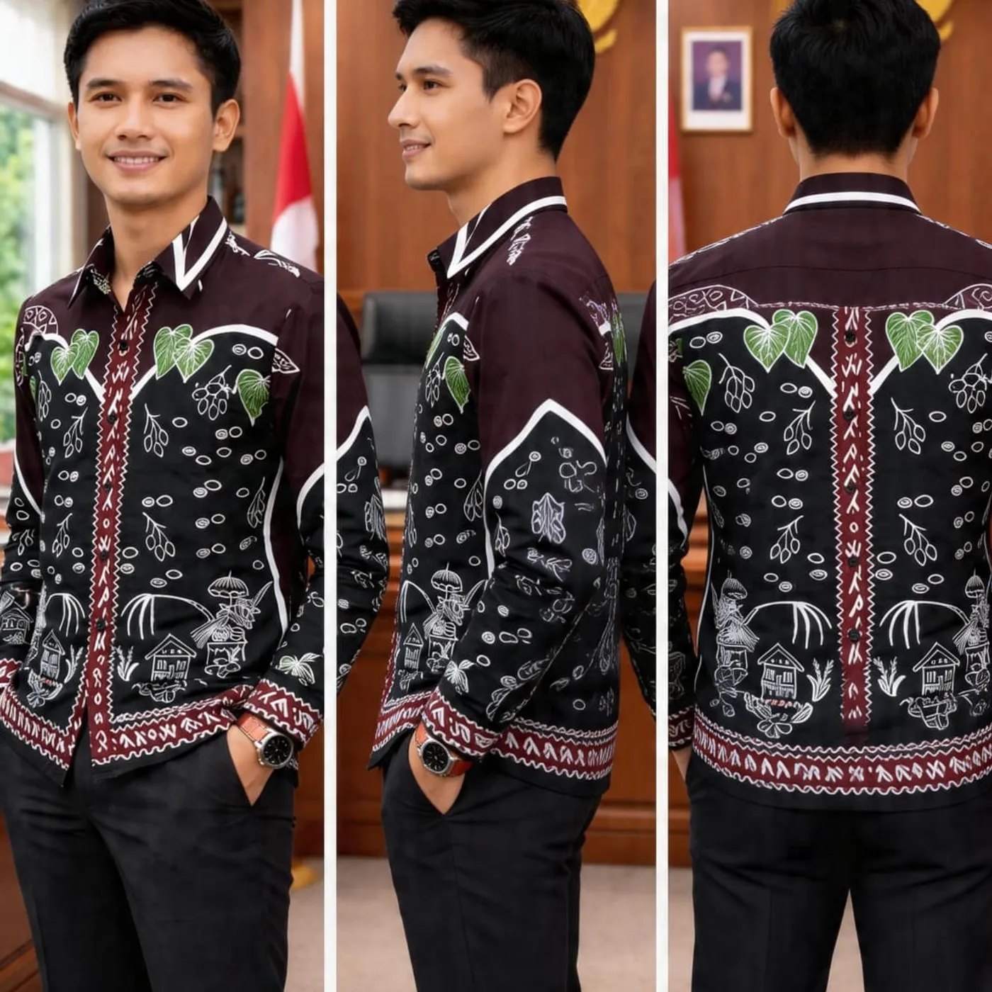 Kemeja Batik Pria motif Pendei — tampilan 2