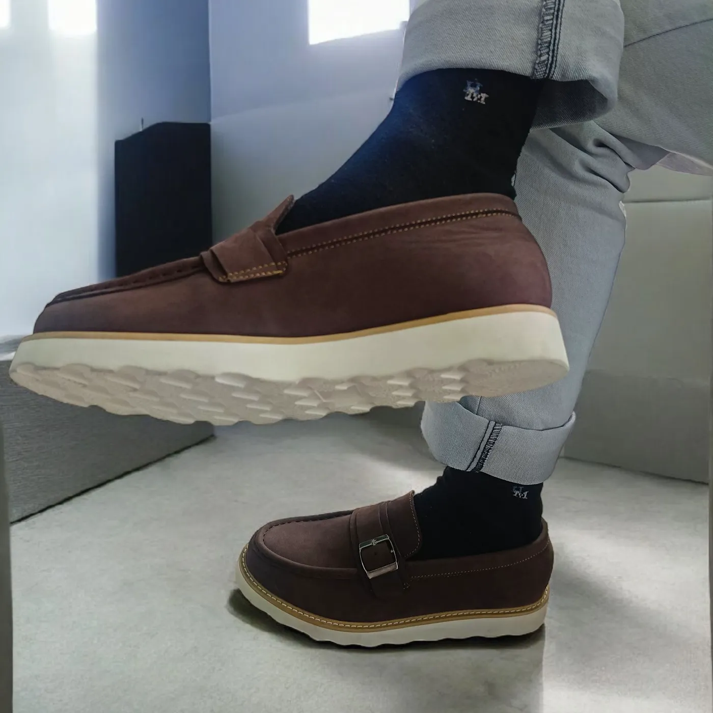 Sepatu Loafers Artikel Murfle dari Kulit Nubuck — tampilan 6