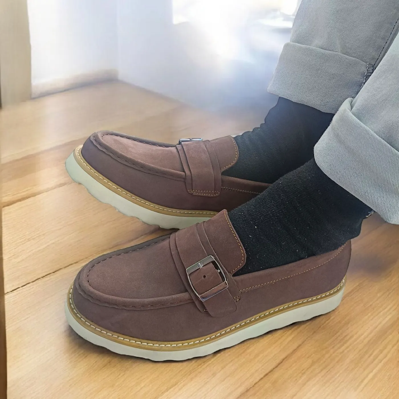 Sepatu Loafers Artikel Murfle dari Kulit Nubuck — tampilan 5