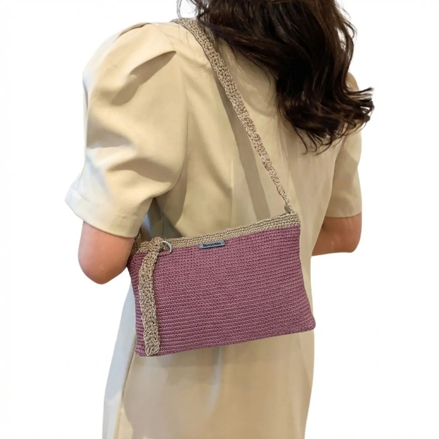 [SALE!] Tas Bahu Rajut | Crochet Shoulder Bag - Coastal Blush — tampilan 6