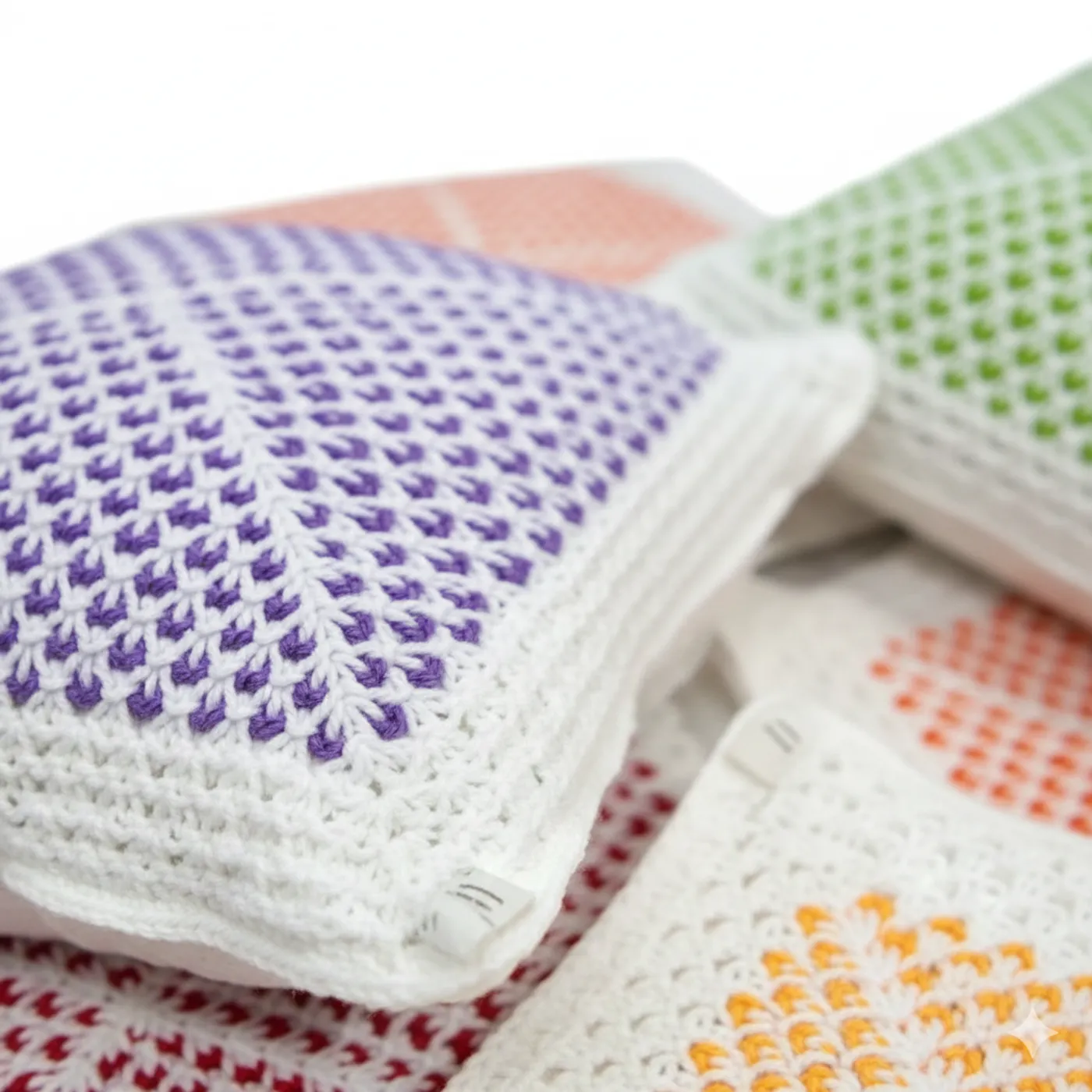 HF 033 Sarung Bantal Kursi Rajut Handmade–Seri Colorful Geometric — tampilan 2