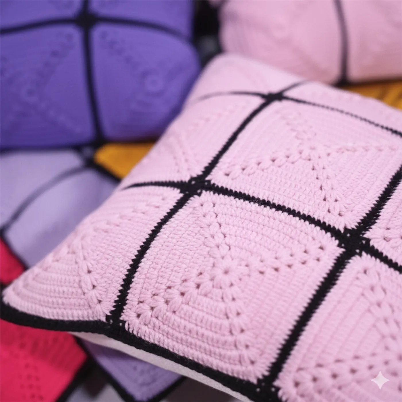 HF 030 Sarung Bantal Rajut Eksklusif – Koleksi Modern Geometris — tampilan 3