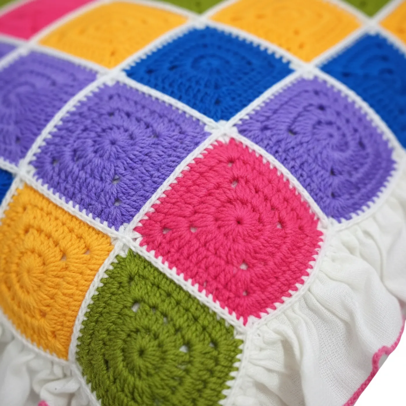HF 031 Sarung Bantal Rajut-Colorful Granny Square — tampilan 3