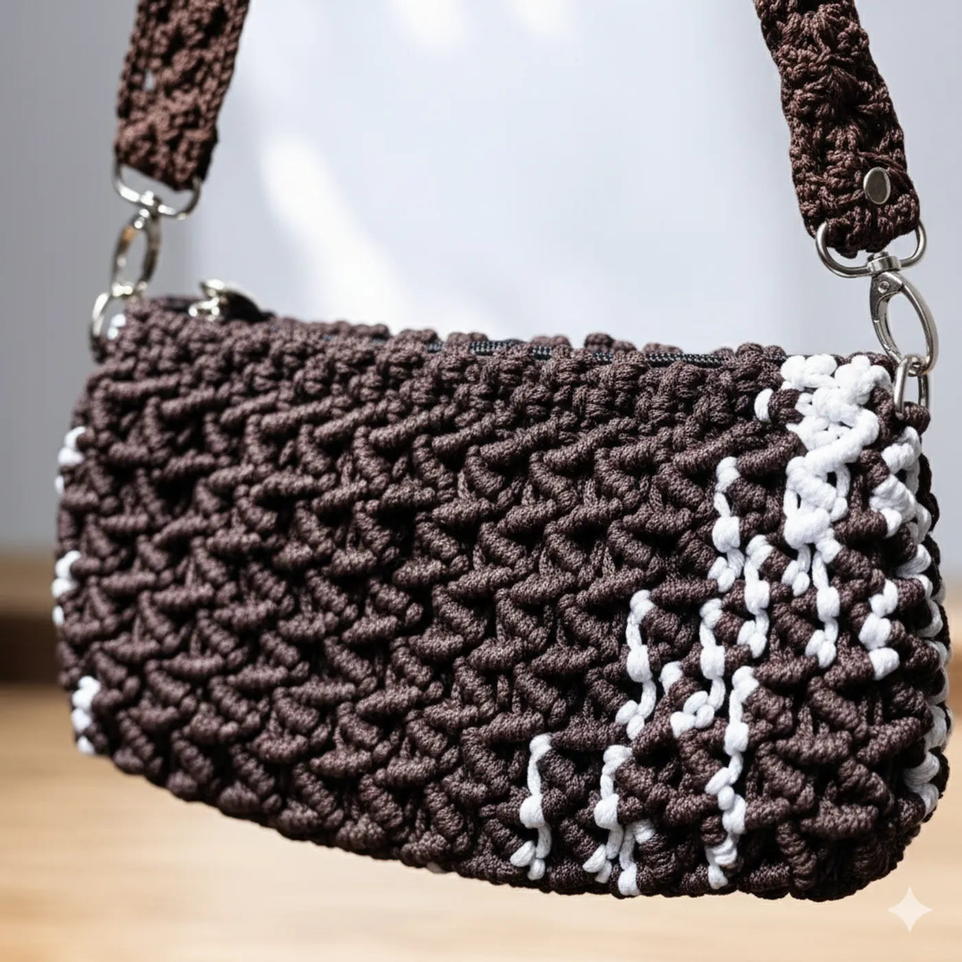 HF 029 Tas Bahu Rajut-Coffee Edition — tampilan 2