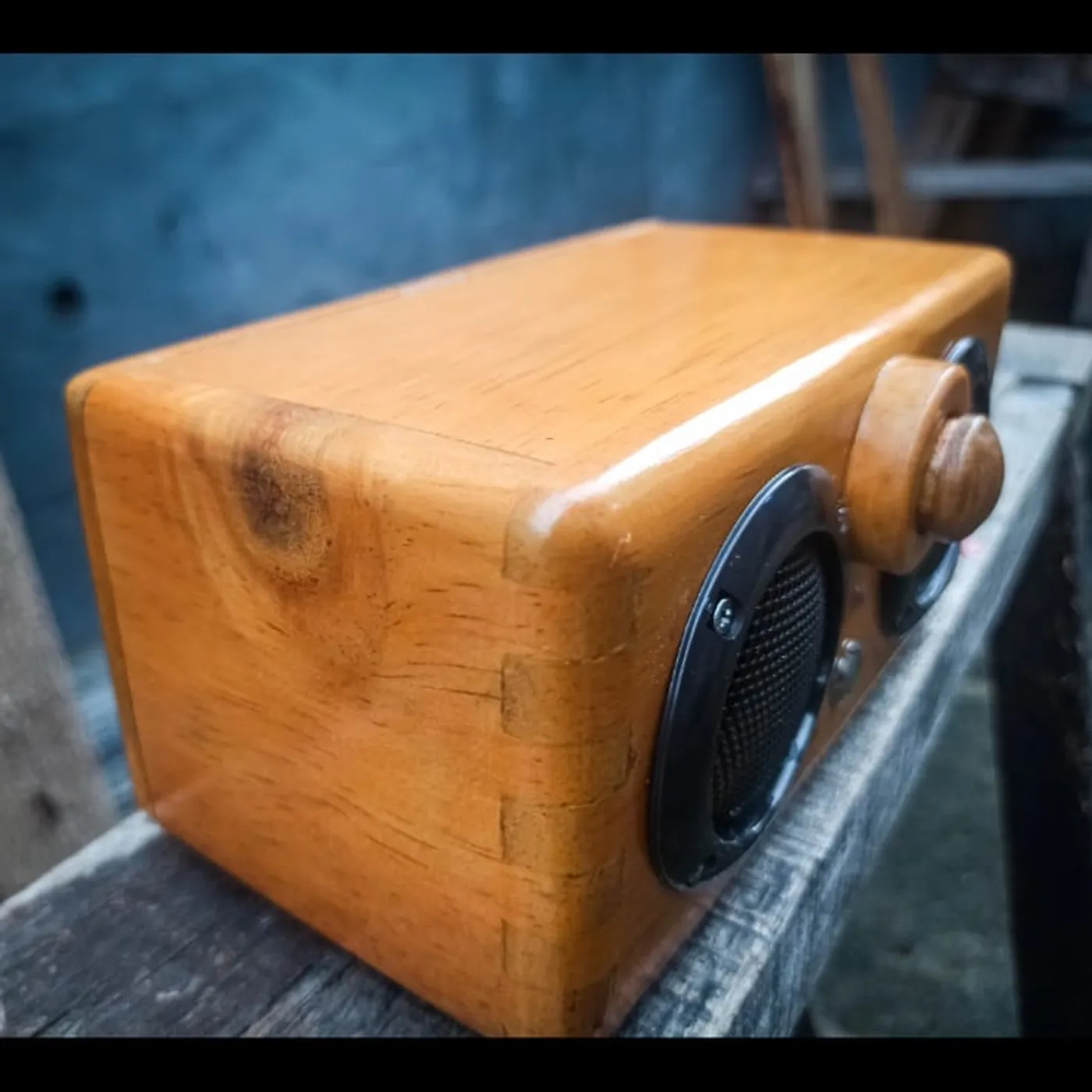 Wooden Speaker - Retro Speaker V.2 - Speaker Kayu Aesthetic — tampilan 2