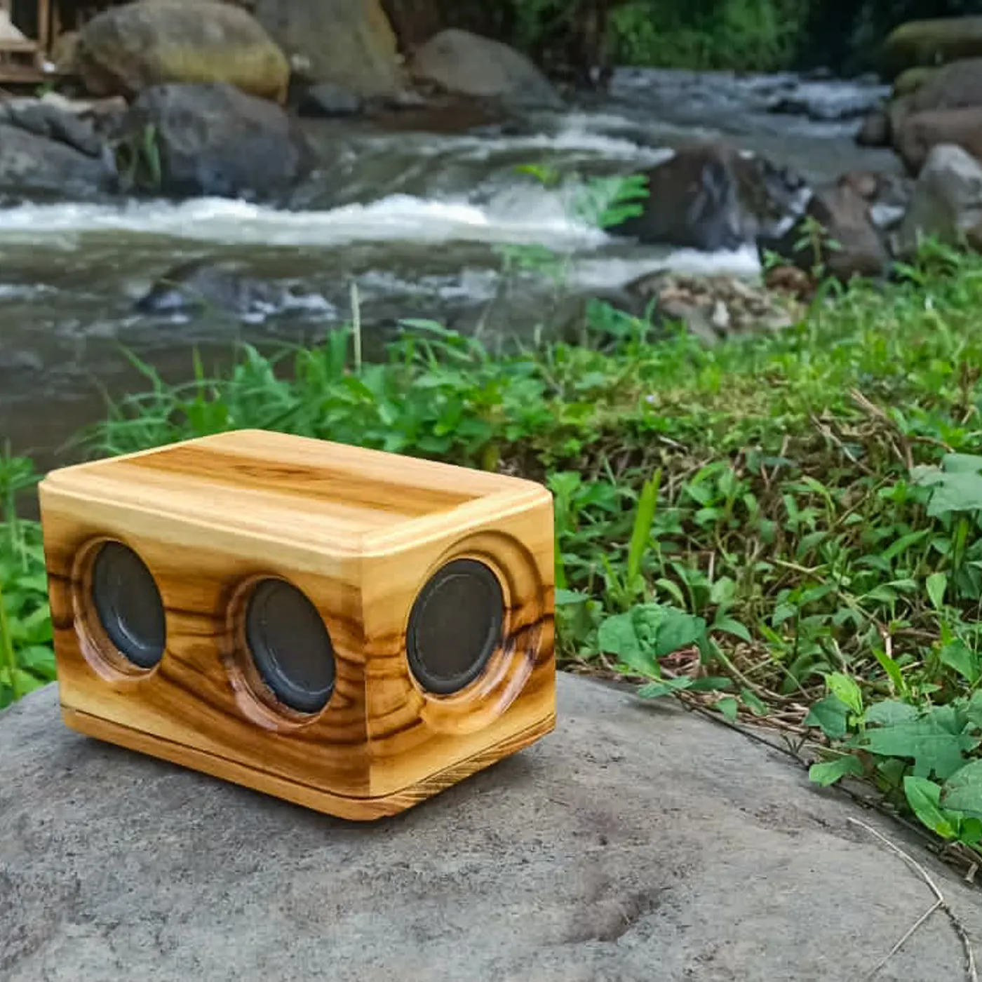 Bluetooth Wooden Speaker - Mini Loose Speaker - Speaker Kayu Aesthetic — tampilan 2