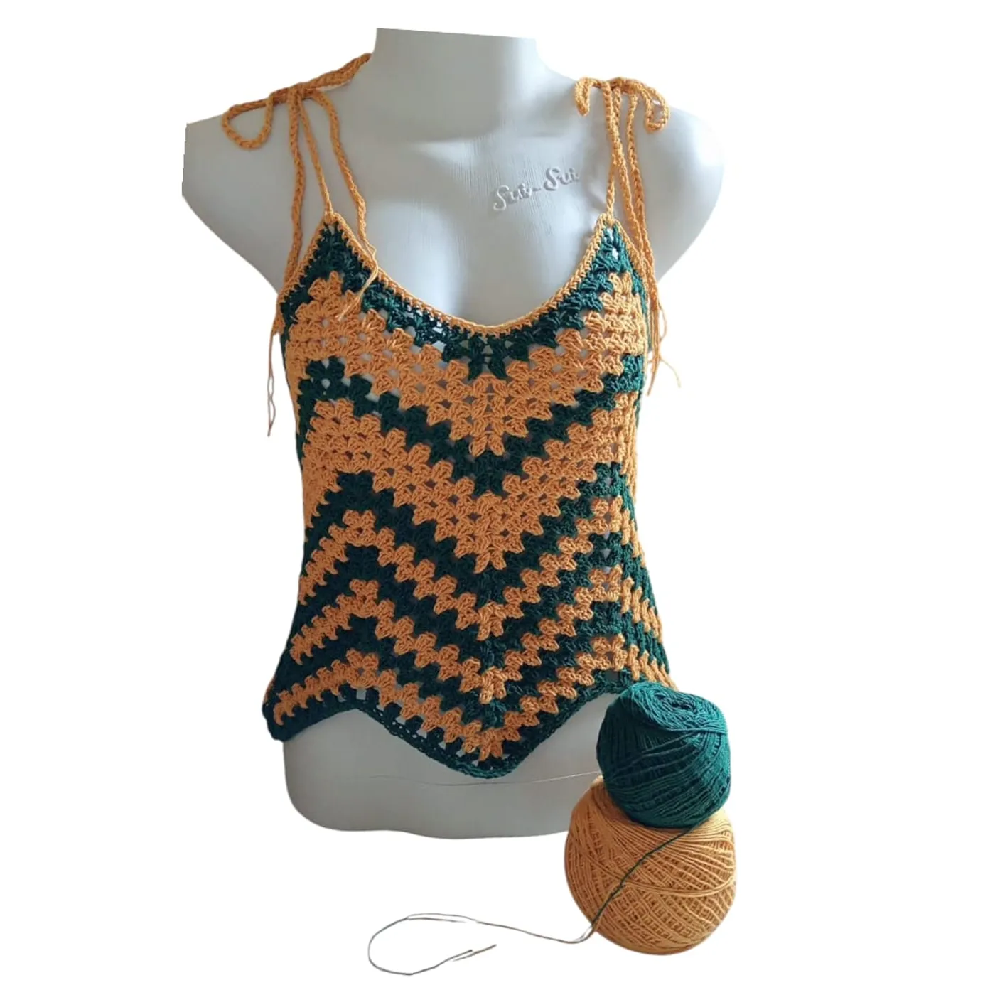 Tanktop Rajut Zig Zag — tampilan 2