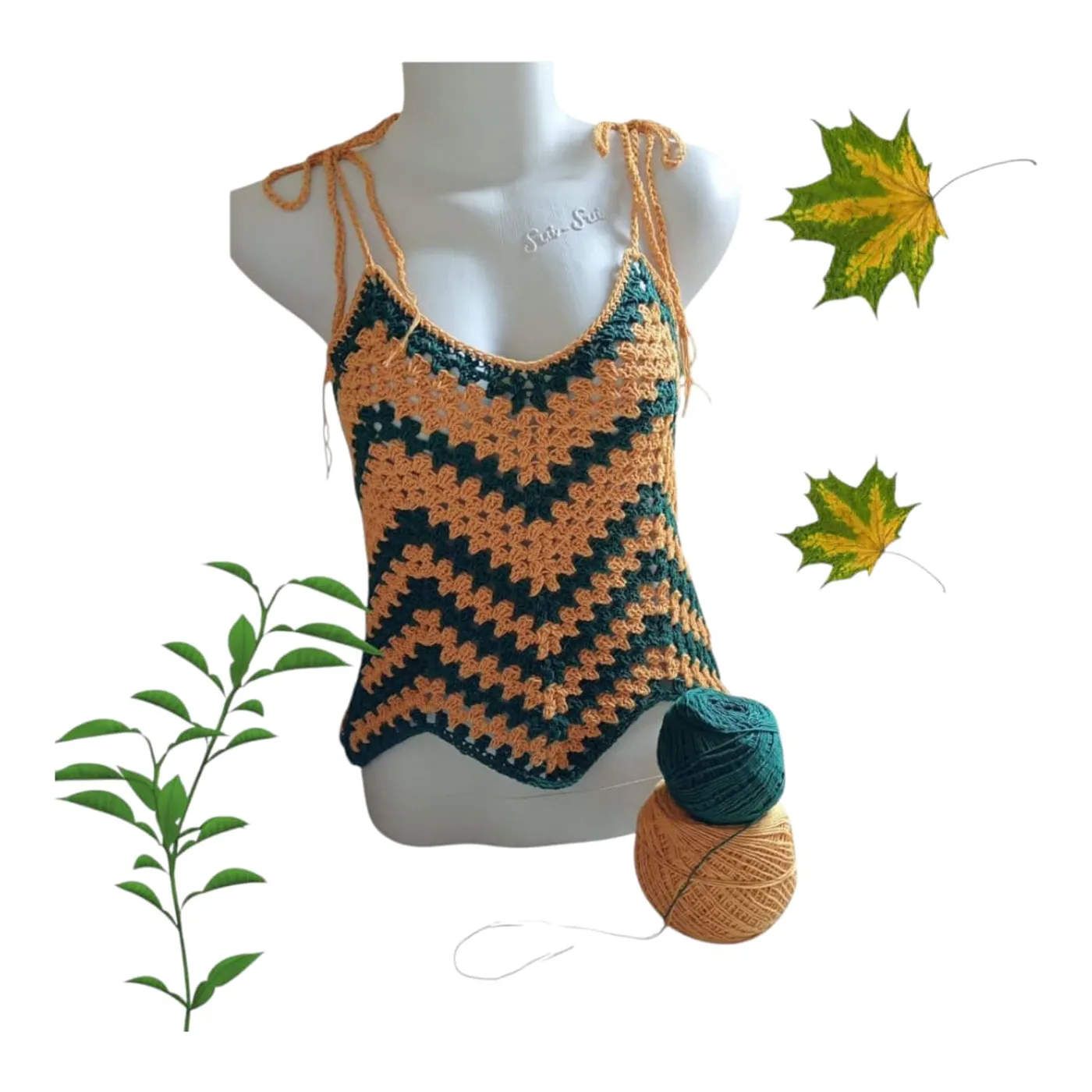 Tanktop Rajut Zig Zag — tampilan 3