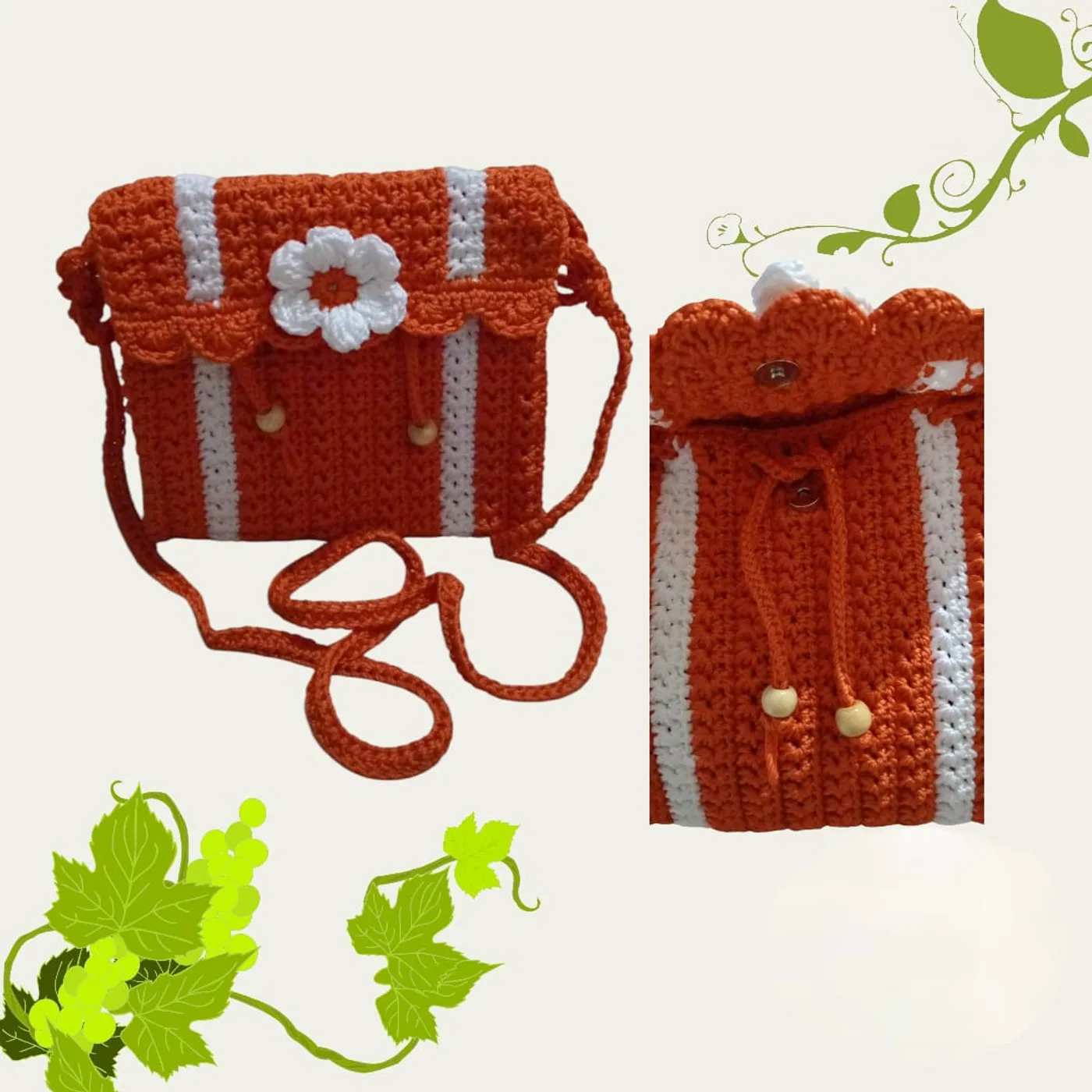 Tas Mini Selempang Rajut — tampilan 3