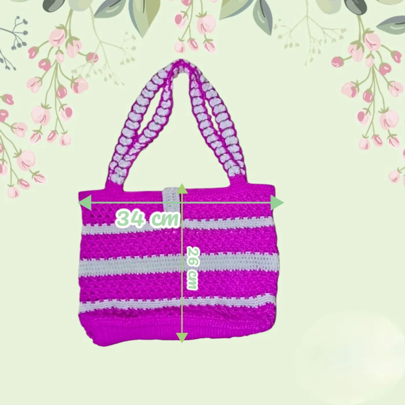 Tas Rajut Bahu Fuchsia — tampilan 4