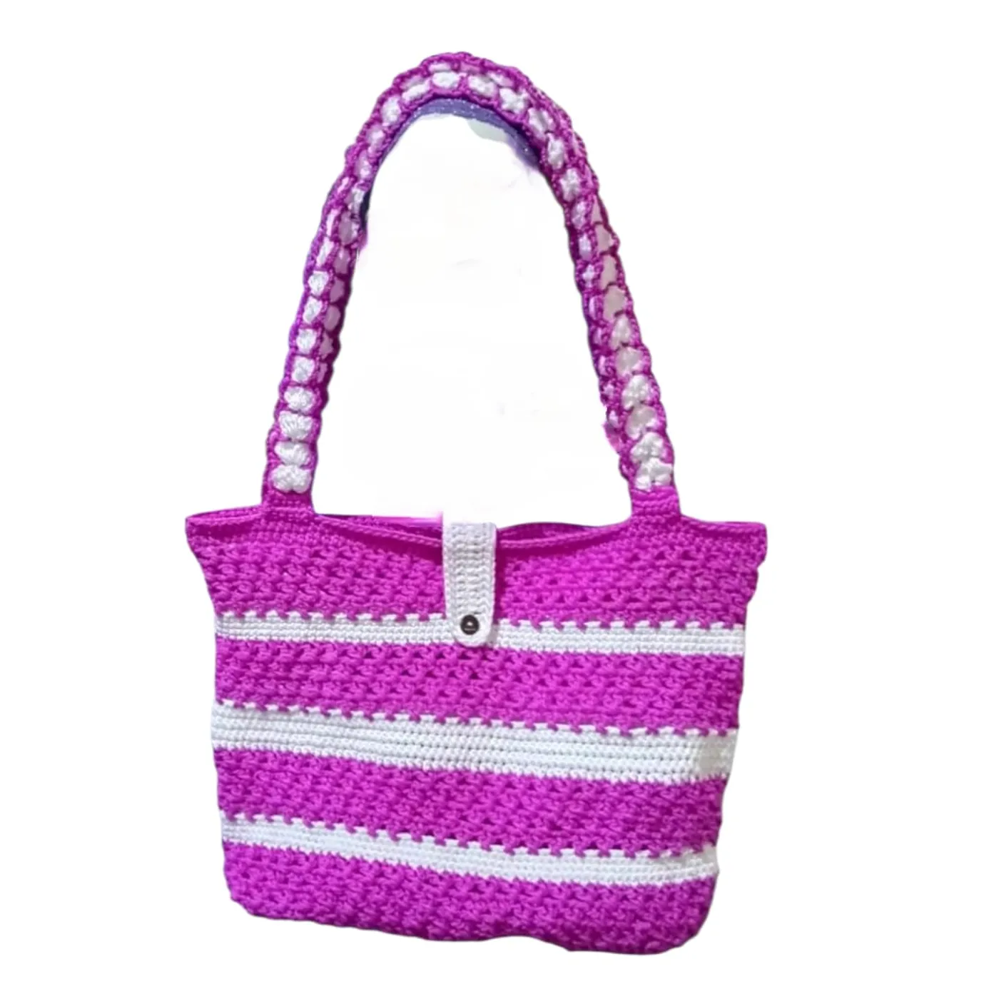 Tas Rajut Bahu Fuchsia — tampilan 2