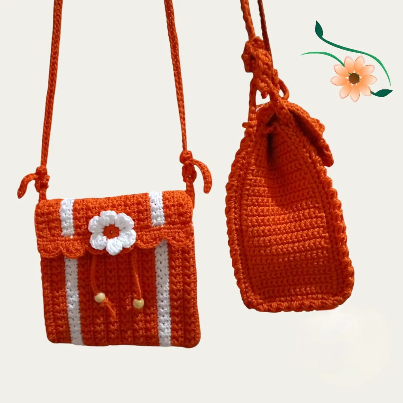 Tas Mini Selempang Rajut — tampilan 2