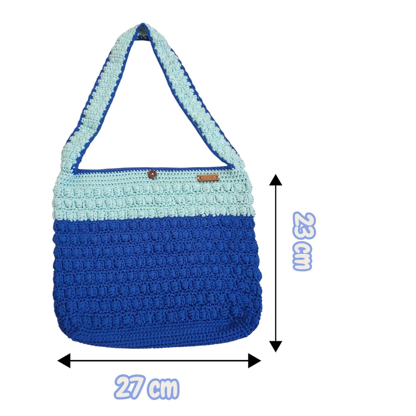 Tas Bahu Rajut Biru — tampilan 3