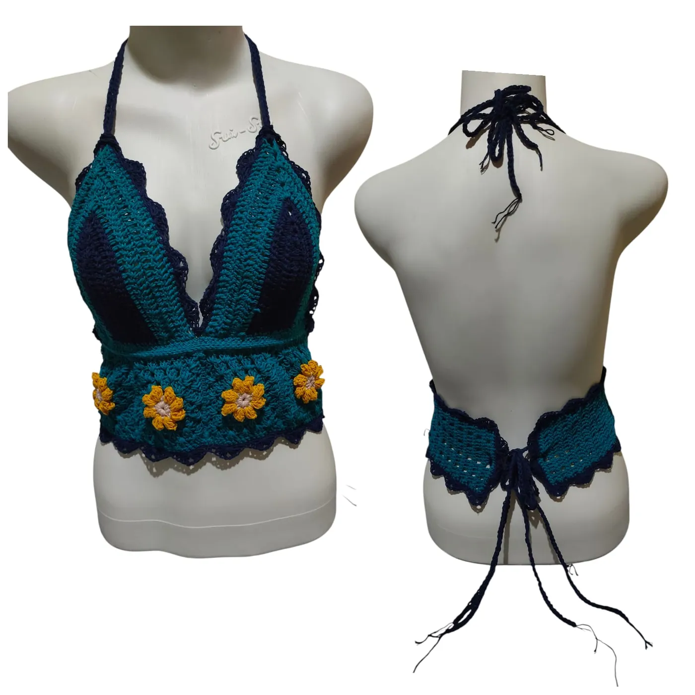 Bralette Rajut - Floral — tampilan 2