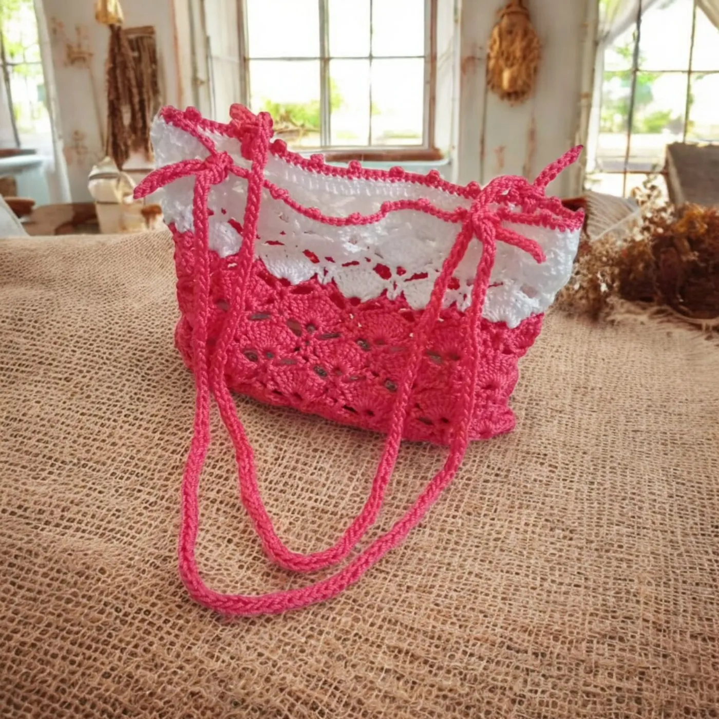 Tas Bahu Rajut - Motif Kipas Grenadin — tampilan 6