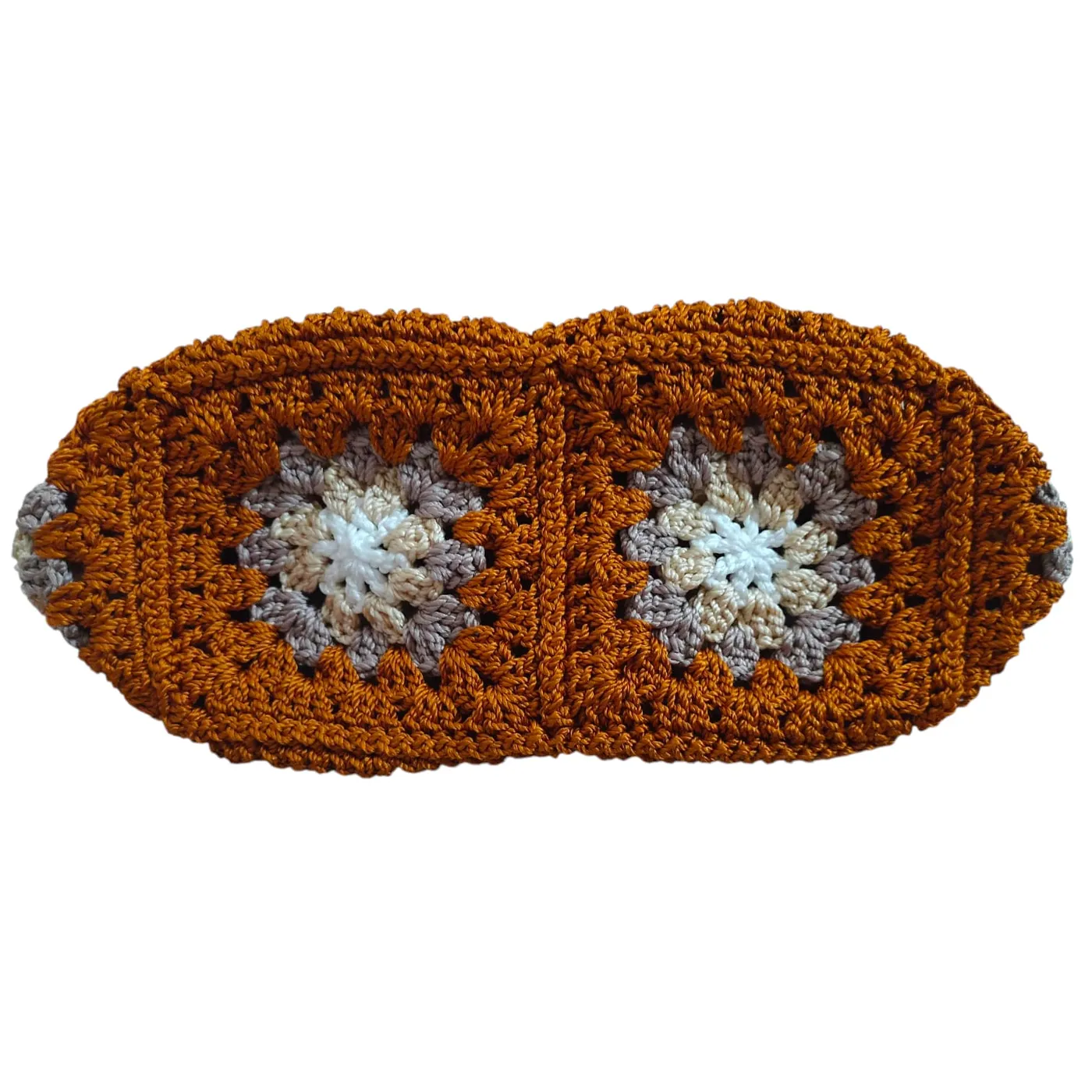 Tas Tenteng Rajut - Motif Granny Square Tembaga — tampilan 4