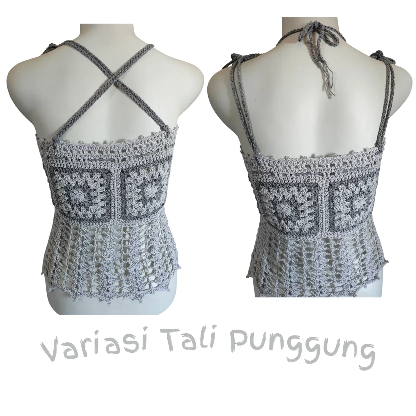 Tank Top Granny Square - Silver Charcoal — tampilan 4