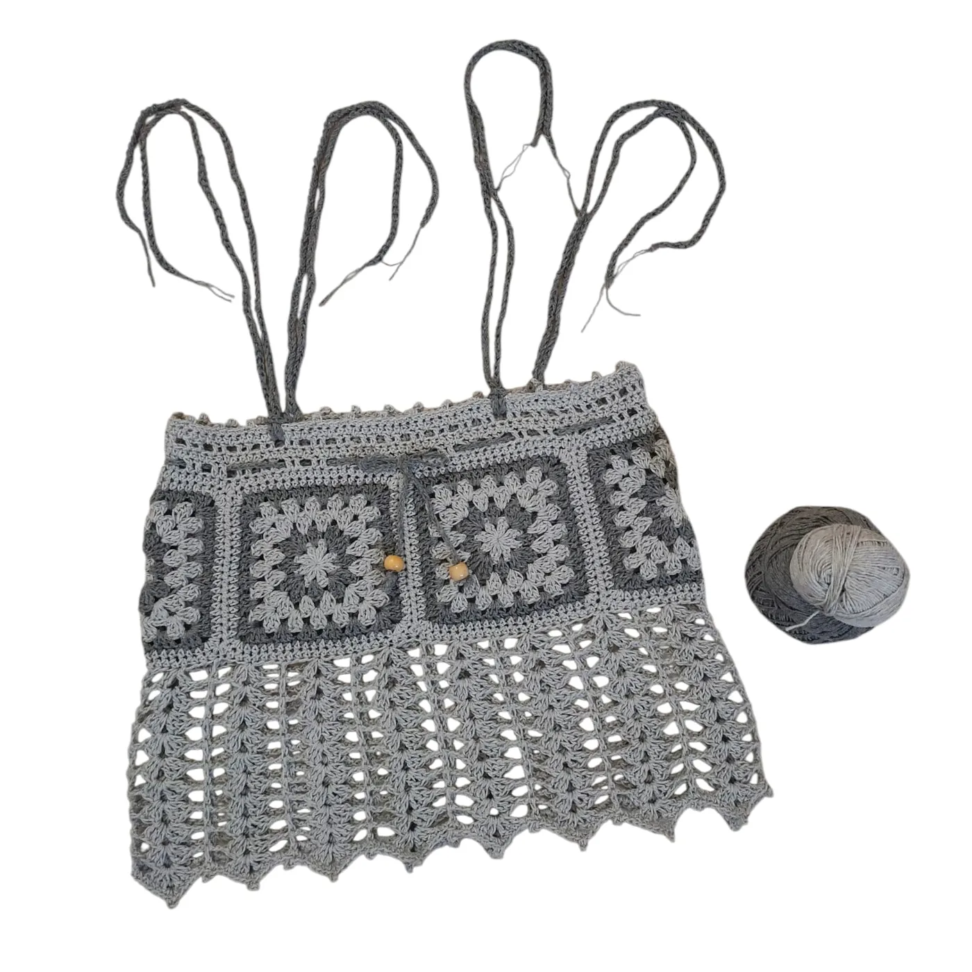 Tank Top Granny Square - Silver Charcoal — tampilan 5