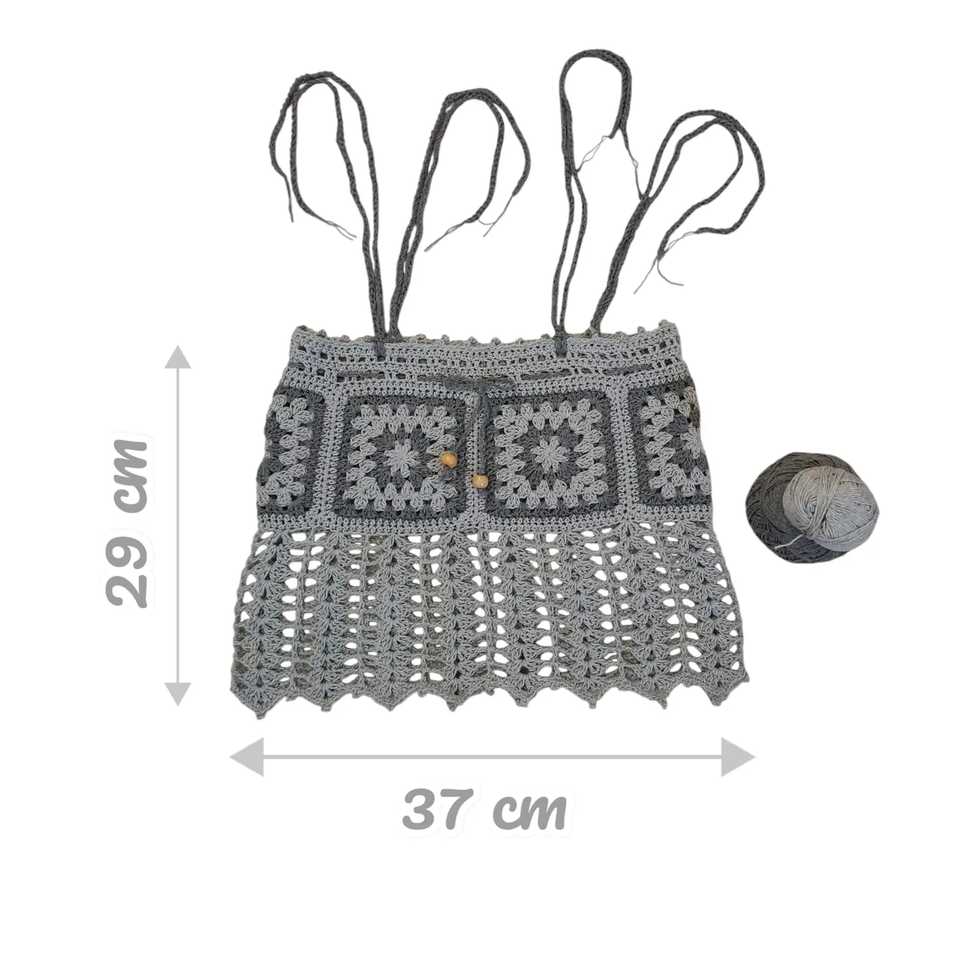 Tank Top Granny Square - Silver Charcoal — tampilan 7