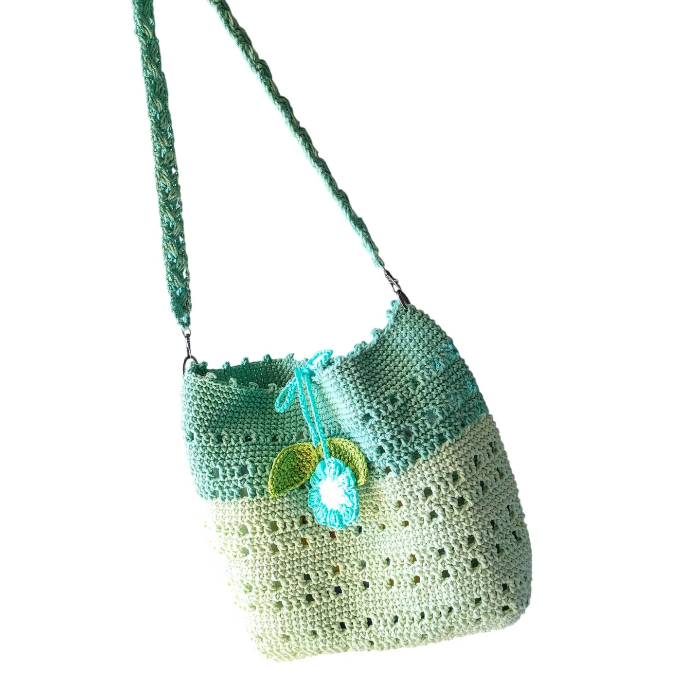 Tas Bahu Rajut - Sage Mint Macrame Series — tampilan 2