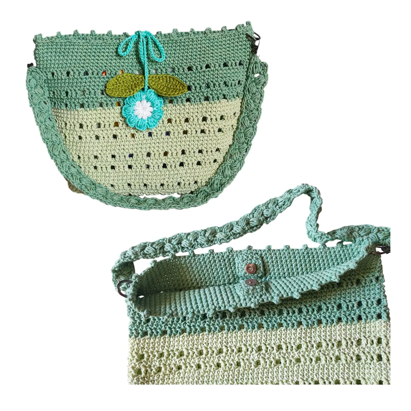 Tas Bahu Rajut - Sage Mint Macrame Series — tampilan 5