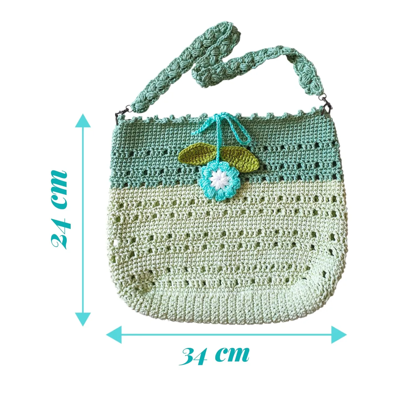 Tas Bahu Rajut - Sage Mint Macrame Series — tampilan 6