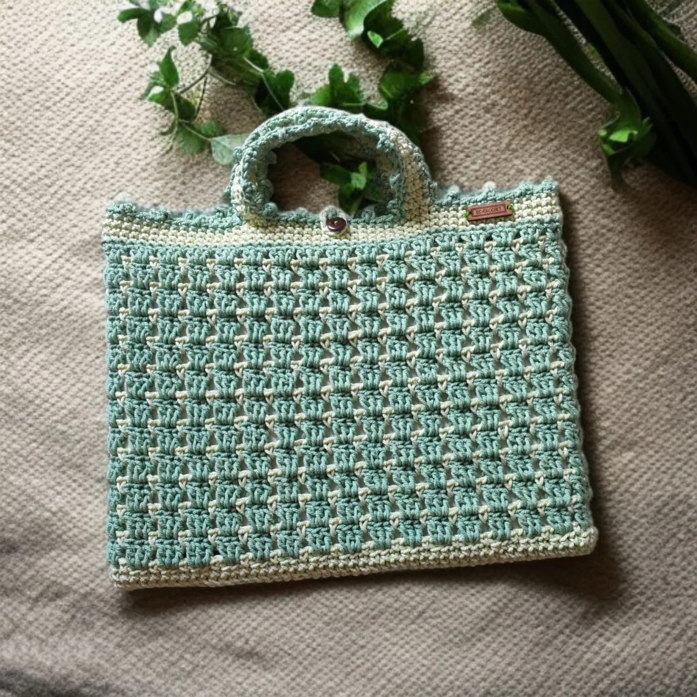 Cover Laptop Rajut - Mint Sage Macrame Series — tampilan 4