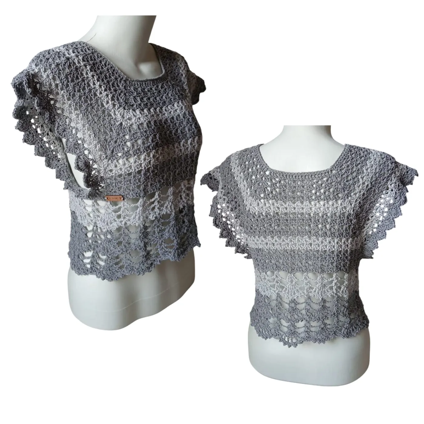Rectangle Top Rajut - Charcoal Silver — tampilan 2