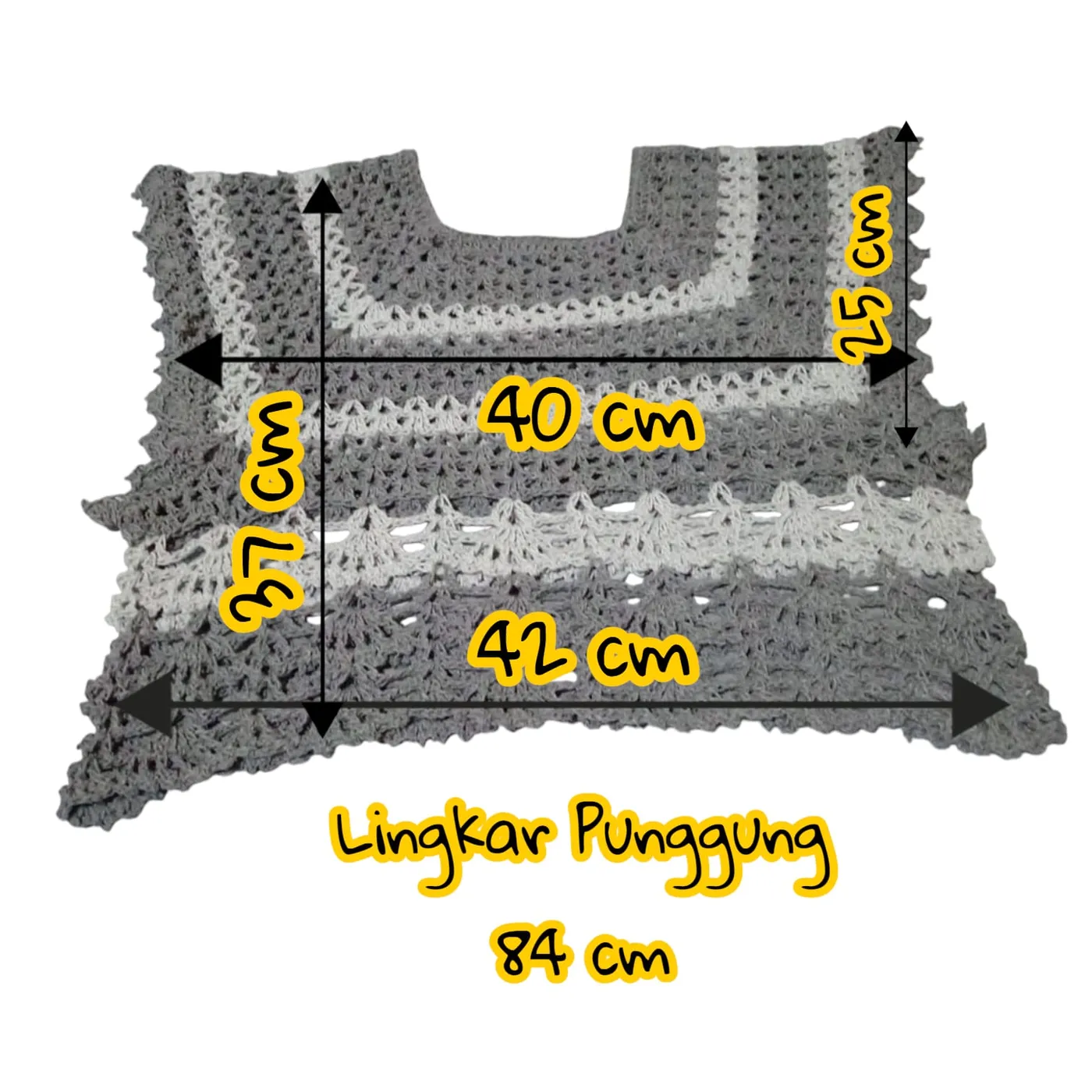 Rectangle Top Rajut - Charcoal Silver — tampilan 4