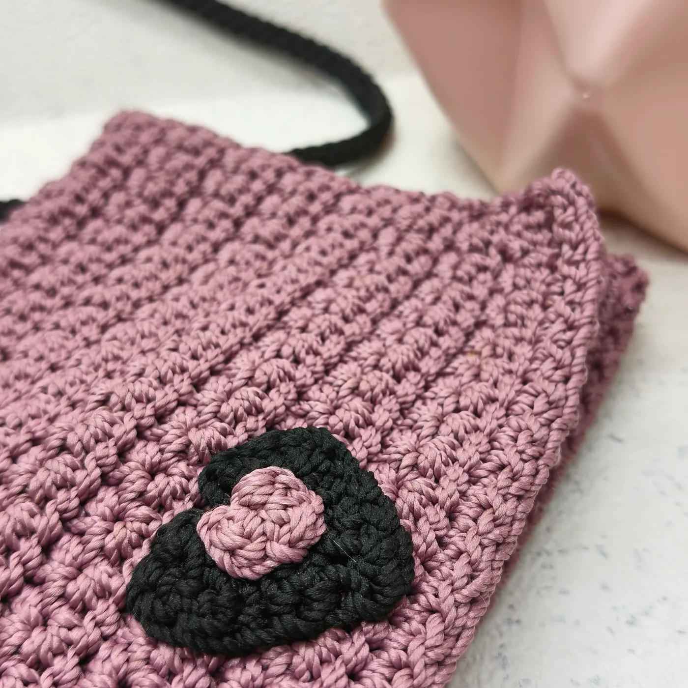 Tas Dompet HP Rajut Ungu — tampilan 5