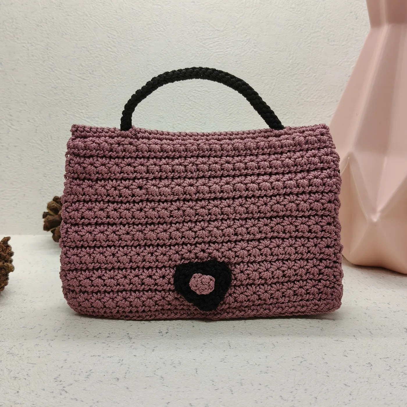 Tas Dompet HP Rajut Ungu — tampilan 6