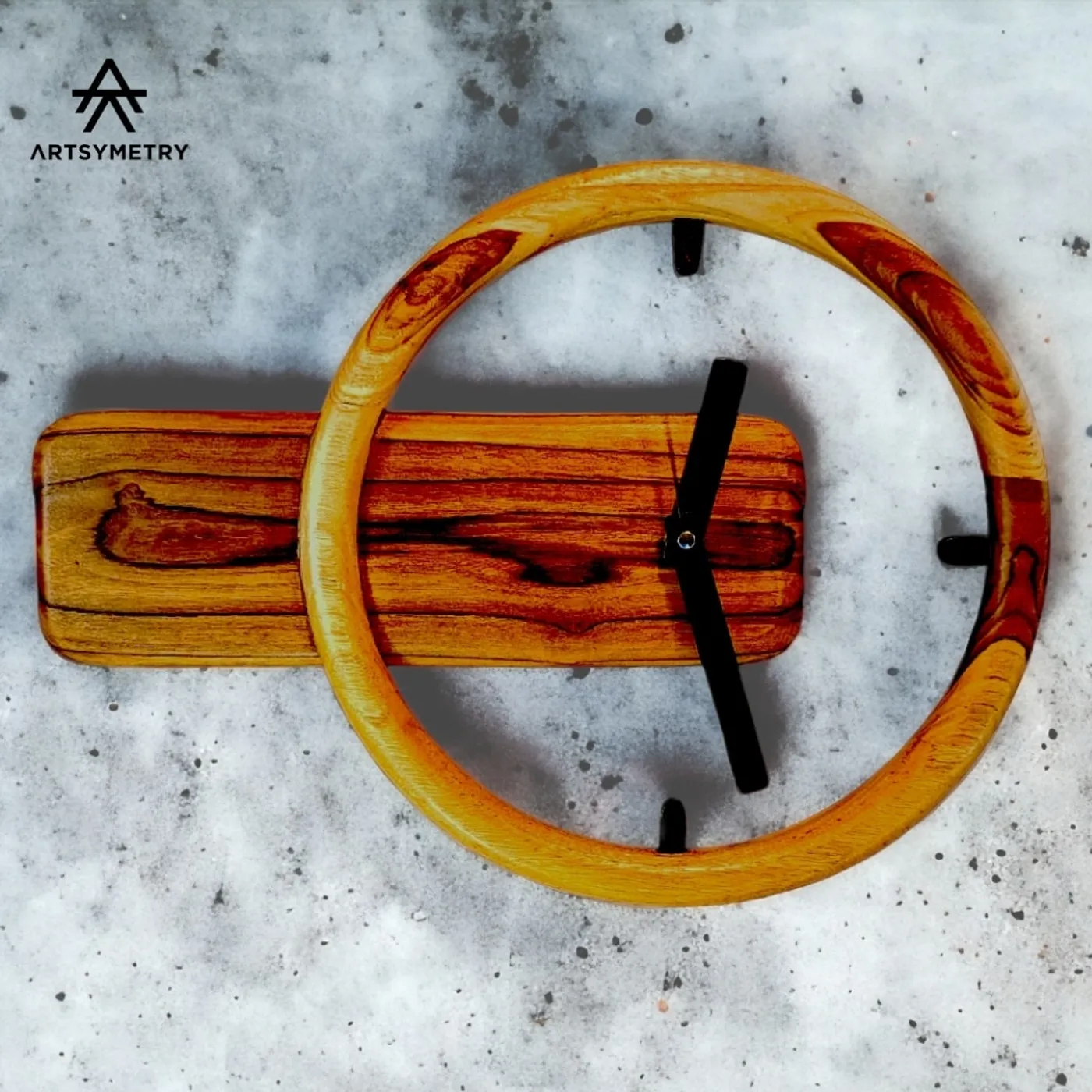 Wooden Wall Clock - Hollow Clock - Jam Kayu Aesthetic — tampilan 2