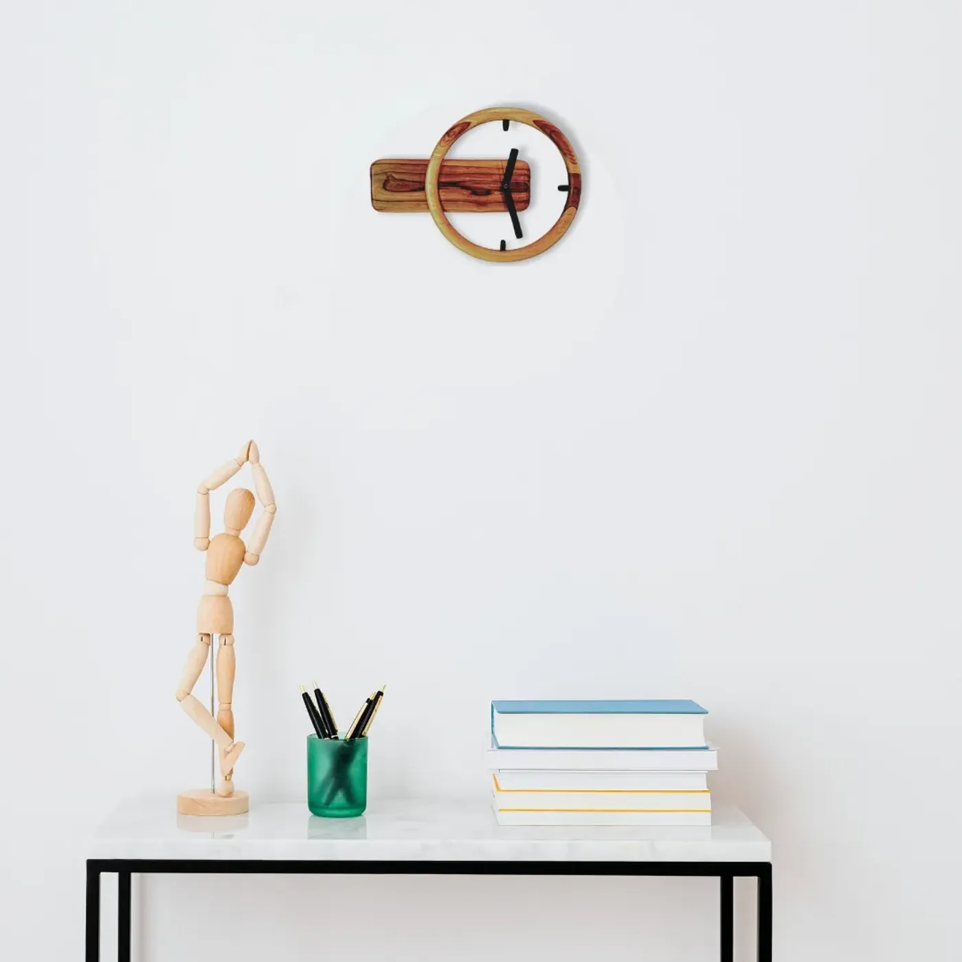 Wooden Wall Clock - Hollow Clock - Jam Kayu Aesthetic — tampilan 3